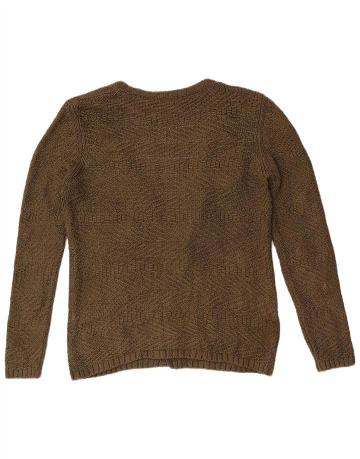 Massimo Dutti Suéter Cárdigan Abierto para Mujer UK 12 Medium Khaki