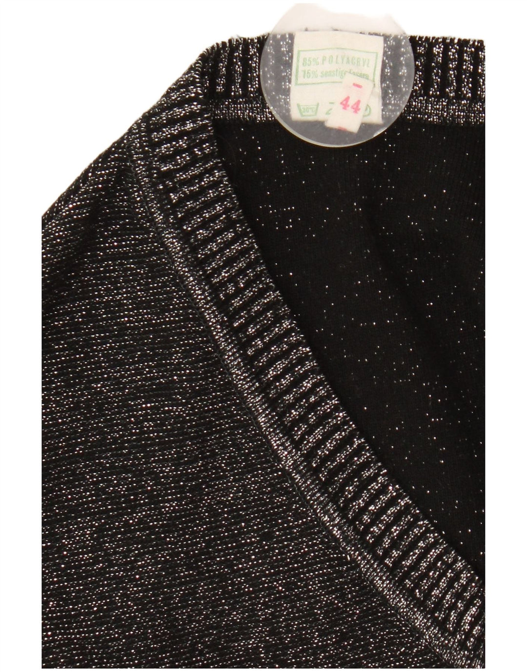 Vintage mujer chaleco camiseta sin mangas IT 44 gris medio moteado poliacrílico