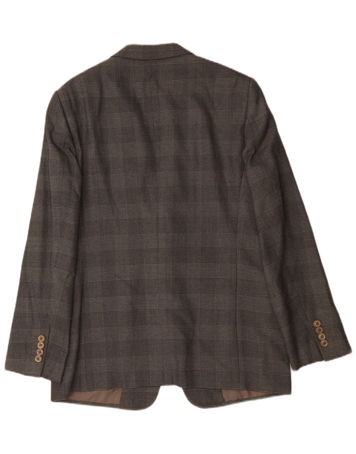 Armani Chaqueta tipo blazer de 2 botones para hombre, Reino Unido 38, cuadros grises medianos