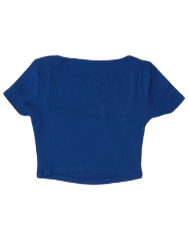 Zara Mujer Crop Top Reino Unido 42 Azul Medio