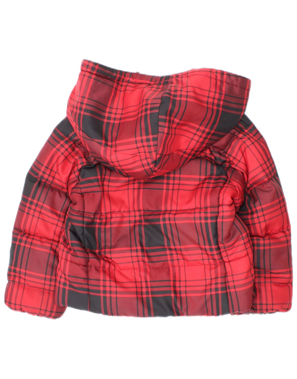 Polo Ralph Lauren Chaqueta acolchada con capucha para niña 2-3 años Rojo Cuadros Poliéster