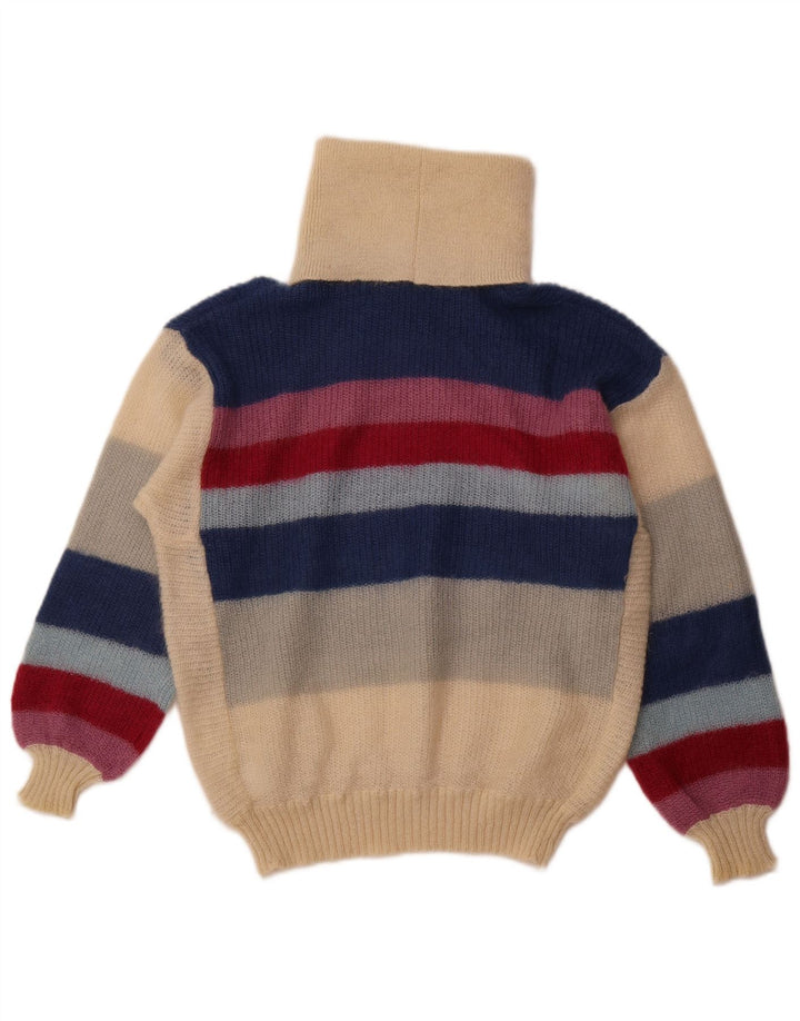 ALDO Suéter tipo jersey con cuello vuelto para mujer EU 42 Grande Rayas multicolores