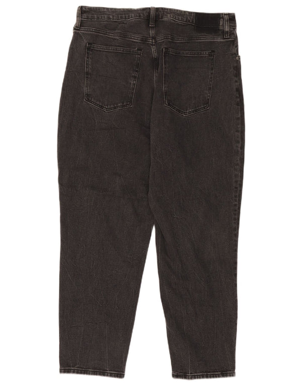 Abercrombie & Fitch Jeans Mom Tapered para Mujer US 14 XL W32 L27 Negro