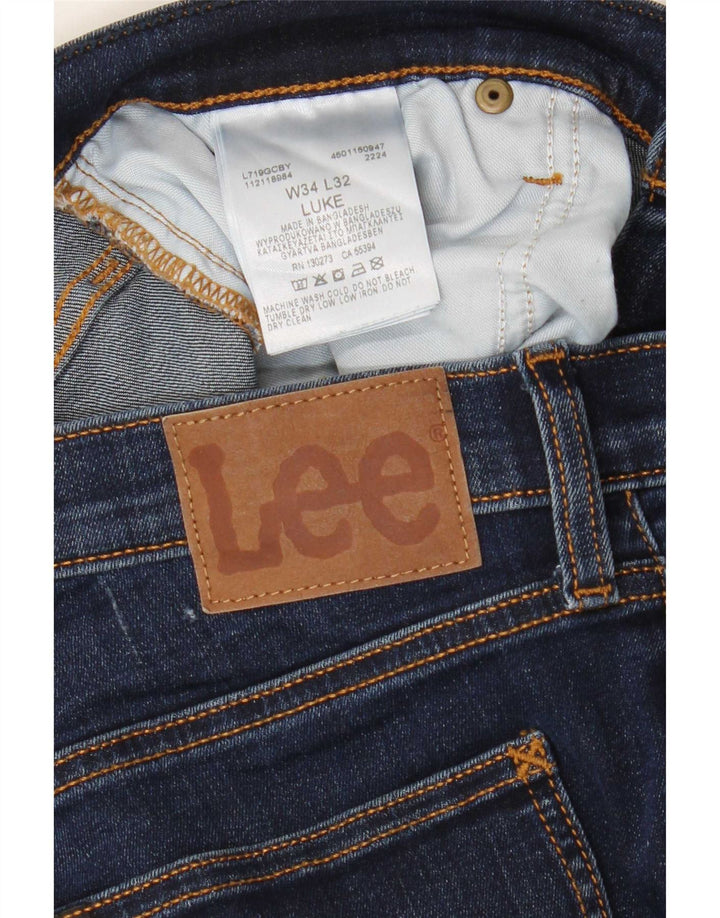 Lee Vaqueros ajustados Luke para hombre W34 L32 Algodón azul marino