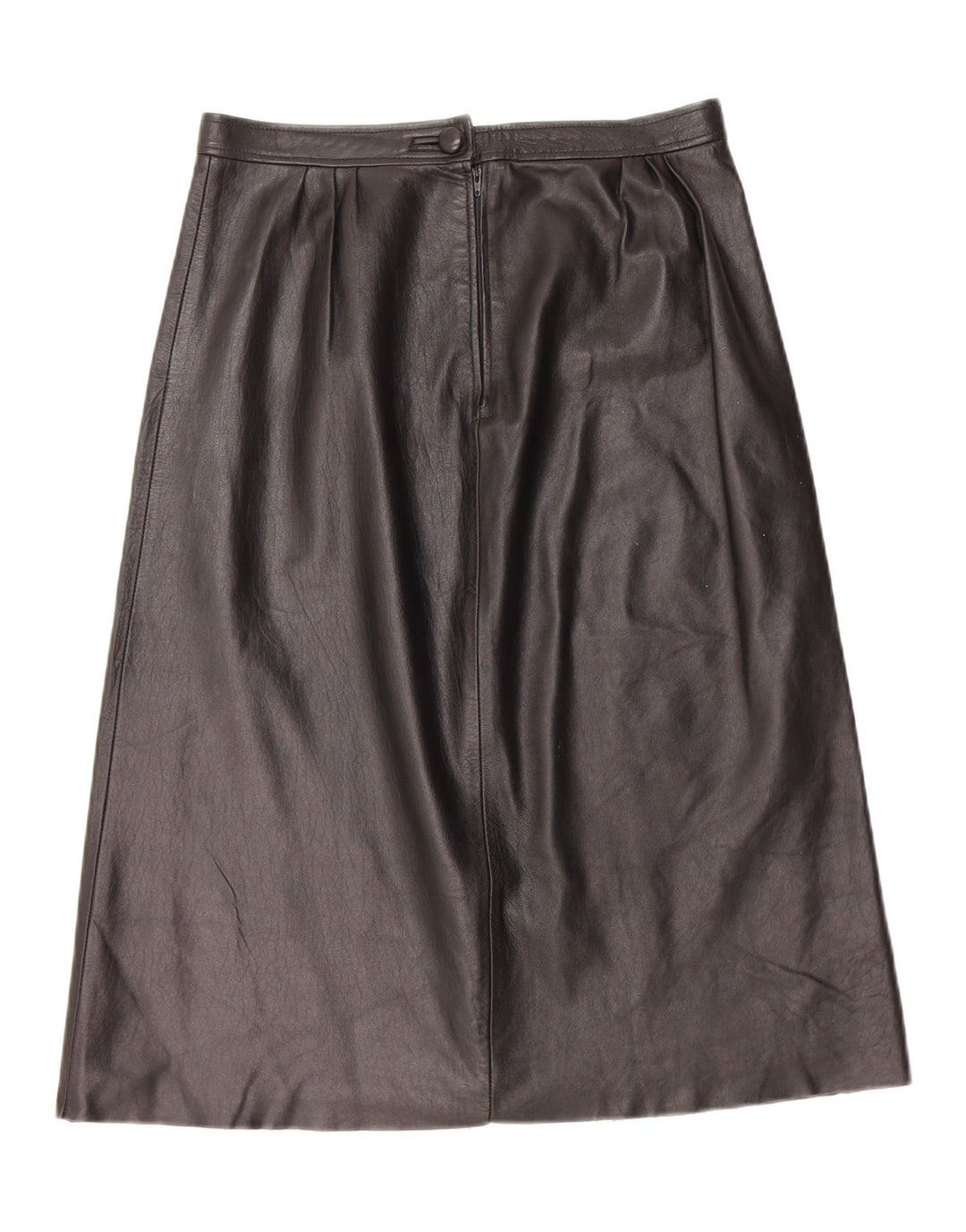 Falda de cuero vintage para mujer W28 Negro medio