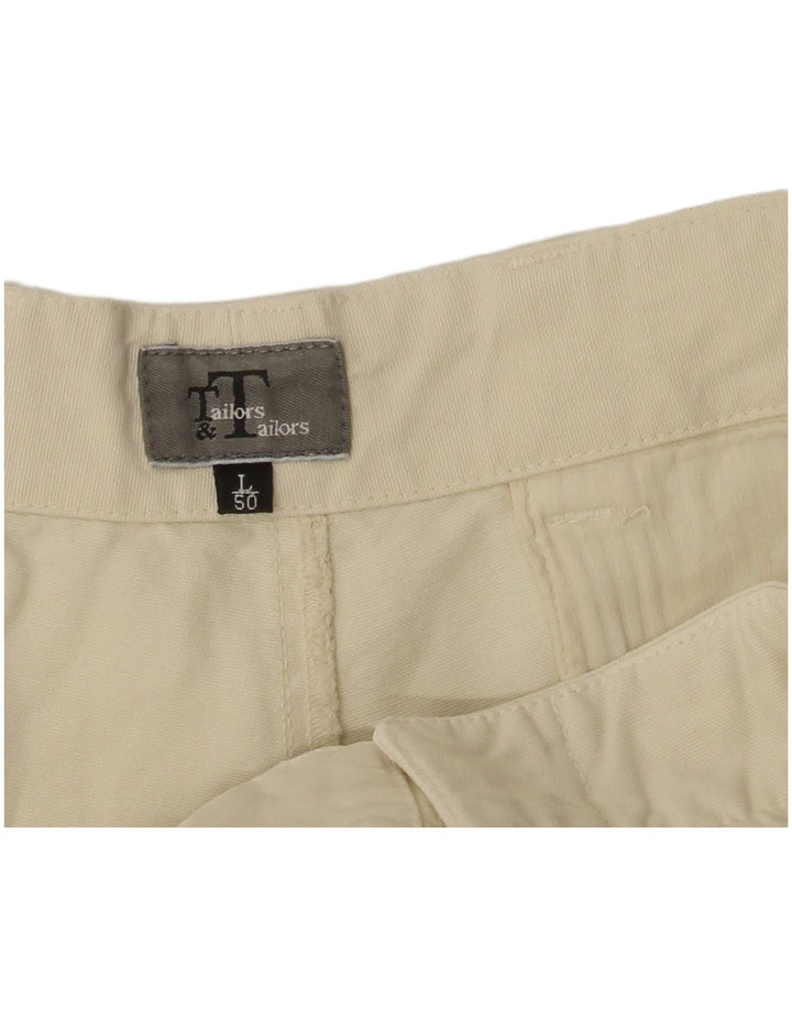 VINTAGE Mens Cargo Shorts Large W34  Off White Cotton
