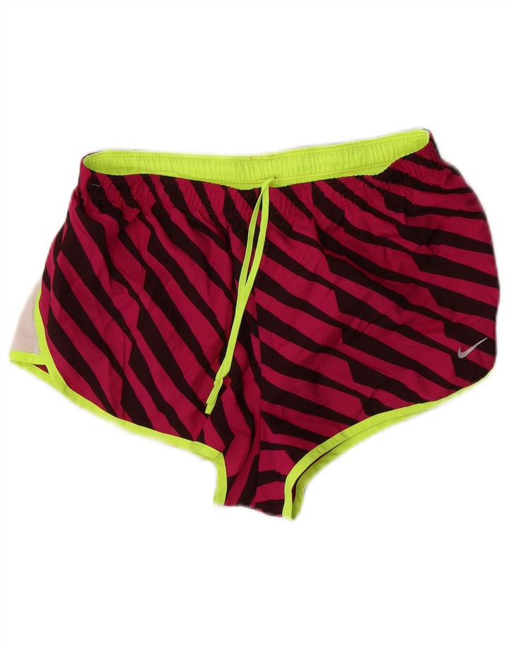 Nike - Pantalones cortos deportivos Dri Fit para mujer, talla 40, poliéster a rayas, color rosa medio