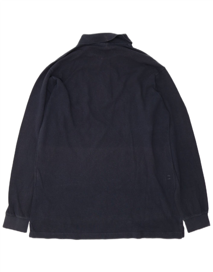 Sergio Tacchini Polo de manga larga para hombre de algodón azul marino medio