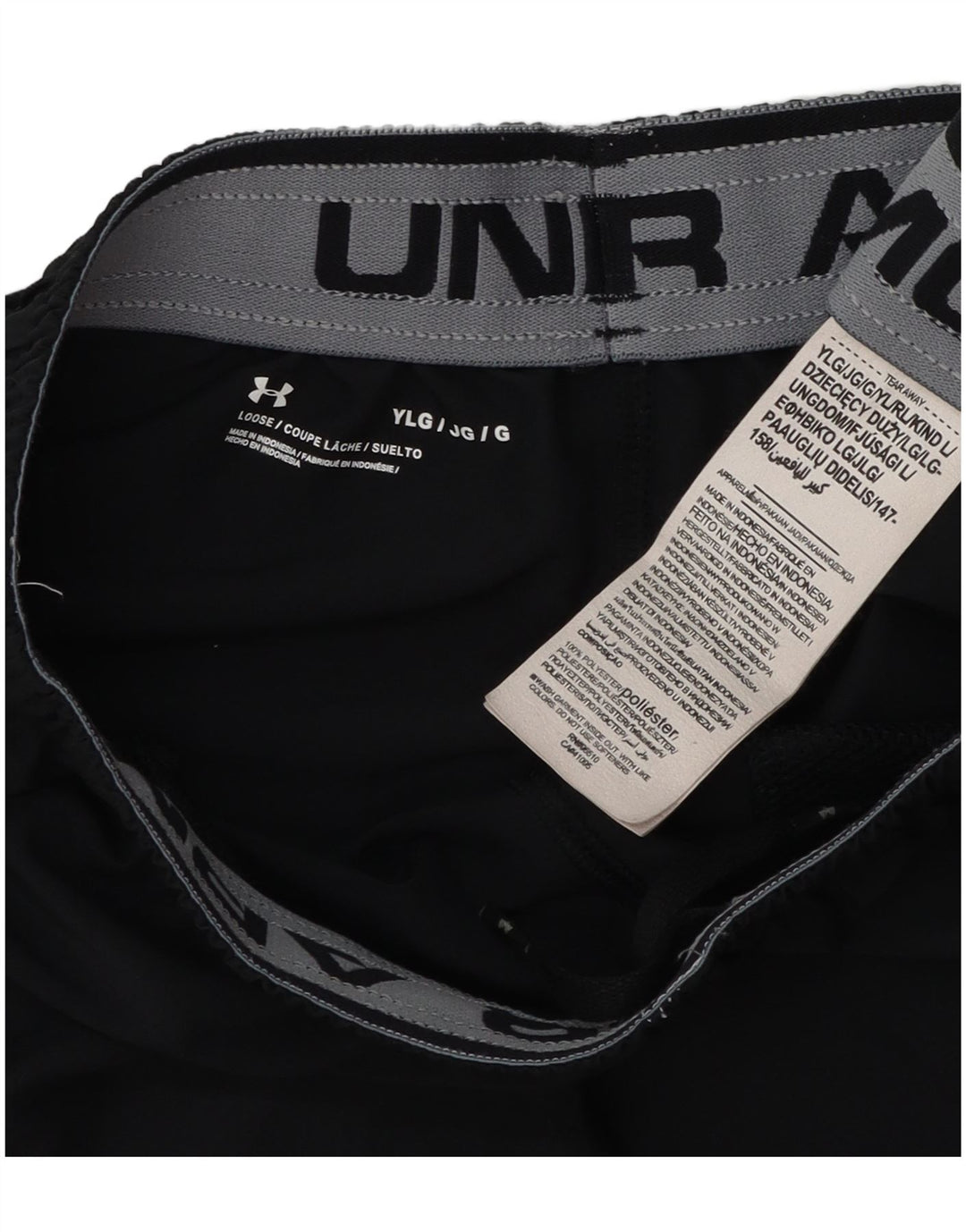 Under Armour Pantalones cortos deportivos para niños 11-12 años Grande Poliéster negro