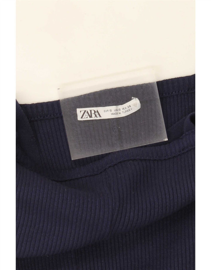 Zara Mujer Mono Sin Mangas UK 40 Small Azul Marino