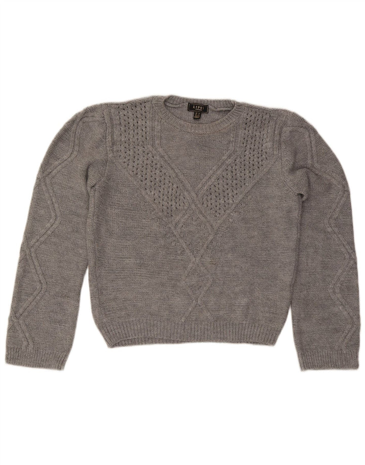 Suéter tipo jersey con cuello redondo para mujer Lipsy UK 42 Acrílico gris medio