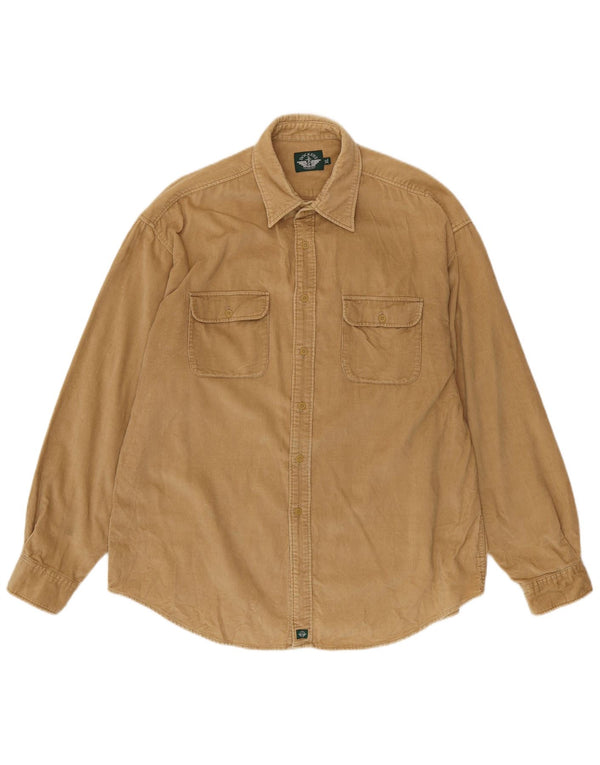 DOCKERS Mens Corduroy Shirt XL Beige Cotton