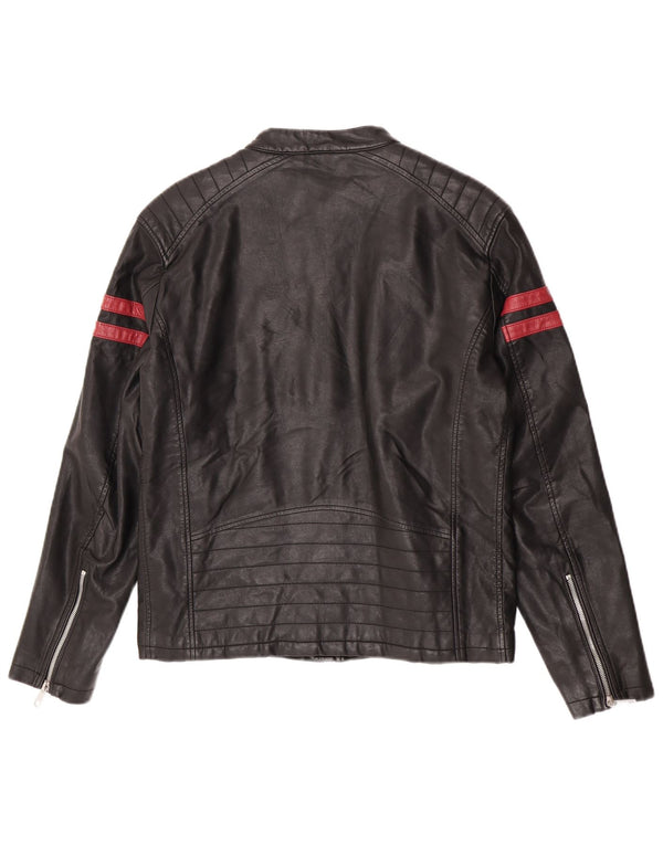 Zara Chaqueta Biker Hombre UK 38 Mediana Rayas Negras