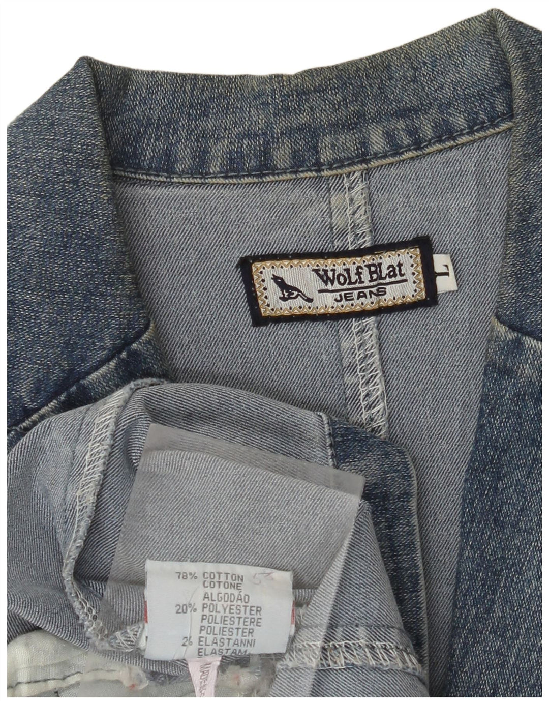 VINTAGE Chaqueta de mezclilla para mujer Reino Unido 14 Grande Azul Algodón Clásico