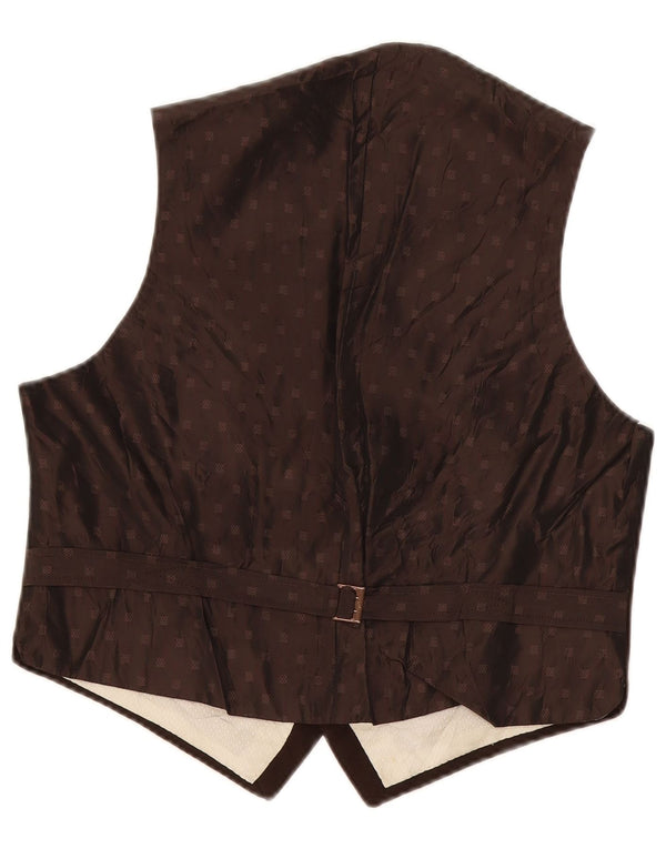 Chaleco vintage para hombre pequeño marrón manchado