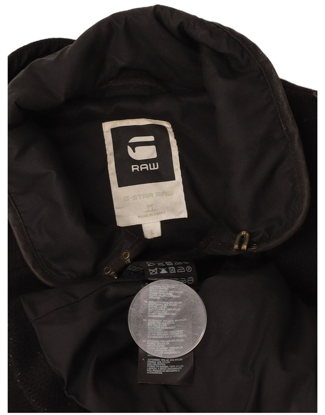 G-STAR Abrigo militar para hombre UK 40 Large Lana negra