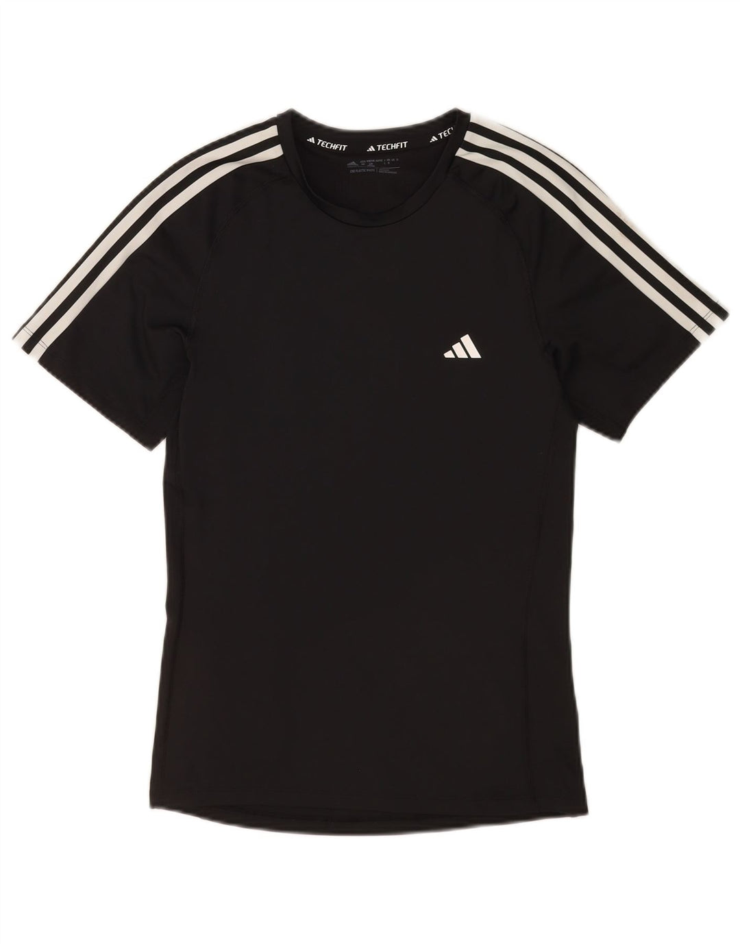 Adidas Hombre Tech Fit Camiseta Top Mediano Negro Poliéster