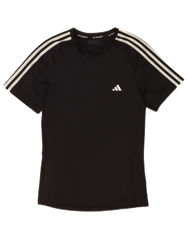 Adidas Hombre Tech Fit Camiseta Top Mediano Negro Poliéster