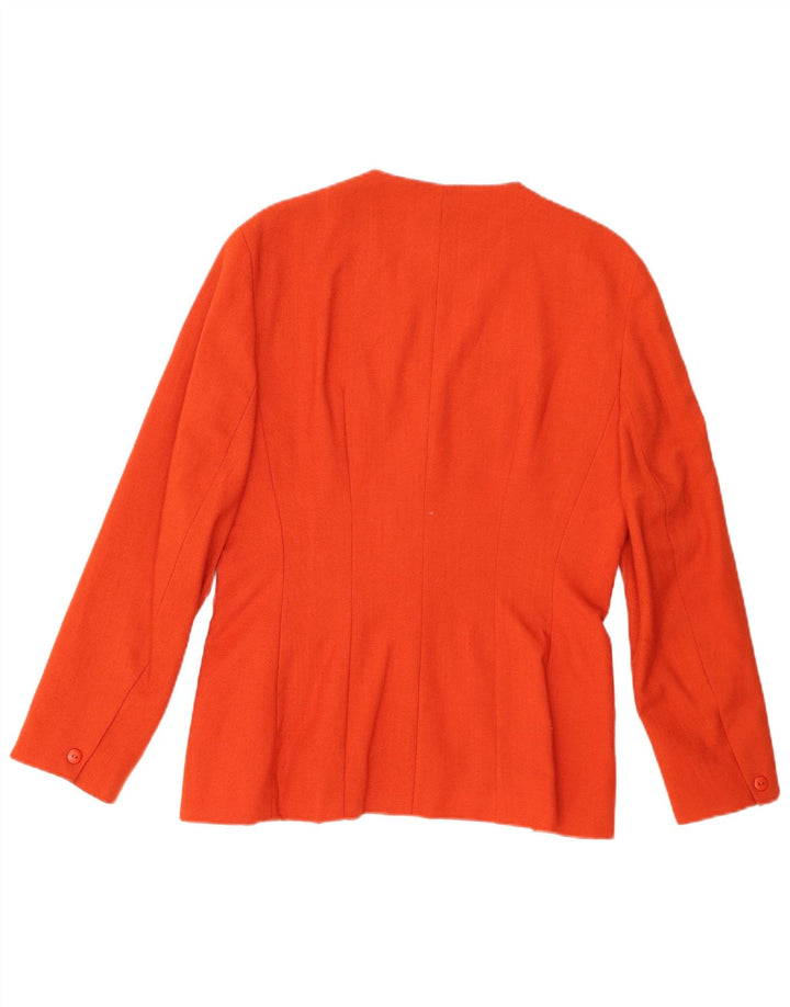 PLANET Chaqueta tipo blazer de 3 botones para mujer UK 42 Poliéster naranja medio