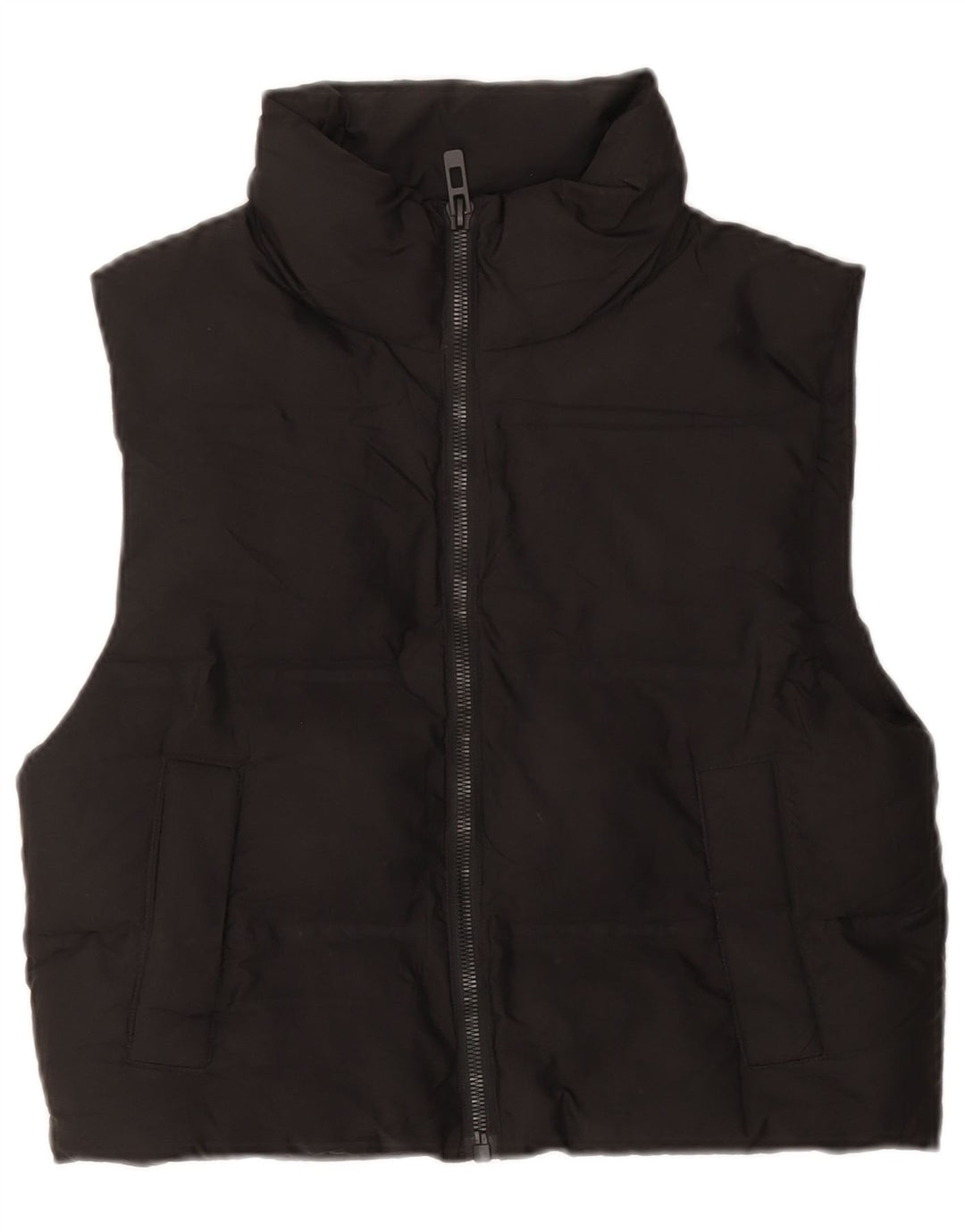 Zara Mujer Chaleco Acolchado Extragrande UK 6 XS Poliéster Negro