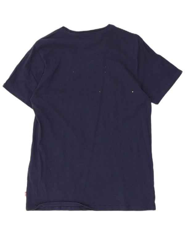 Levi's Hombre Camiseta Gráfica Top Medium Azul Marino Algodón