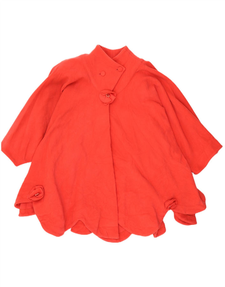 Vintage mujer Poncho abrigo Reino Unido 20 2XL rojo