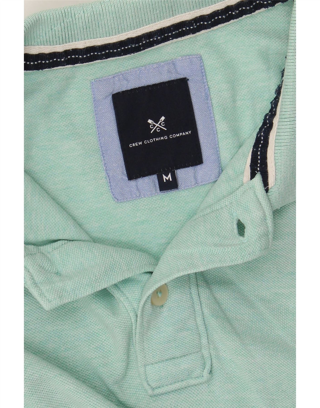 CREW CLOTHING Mens Polo Shirt Medium Turquoise Cotton Vintage Crew Clothing and Second-Hand Crew Clothing from Messina Hembry 