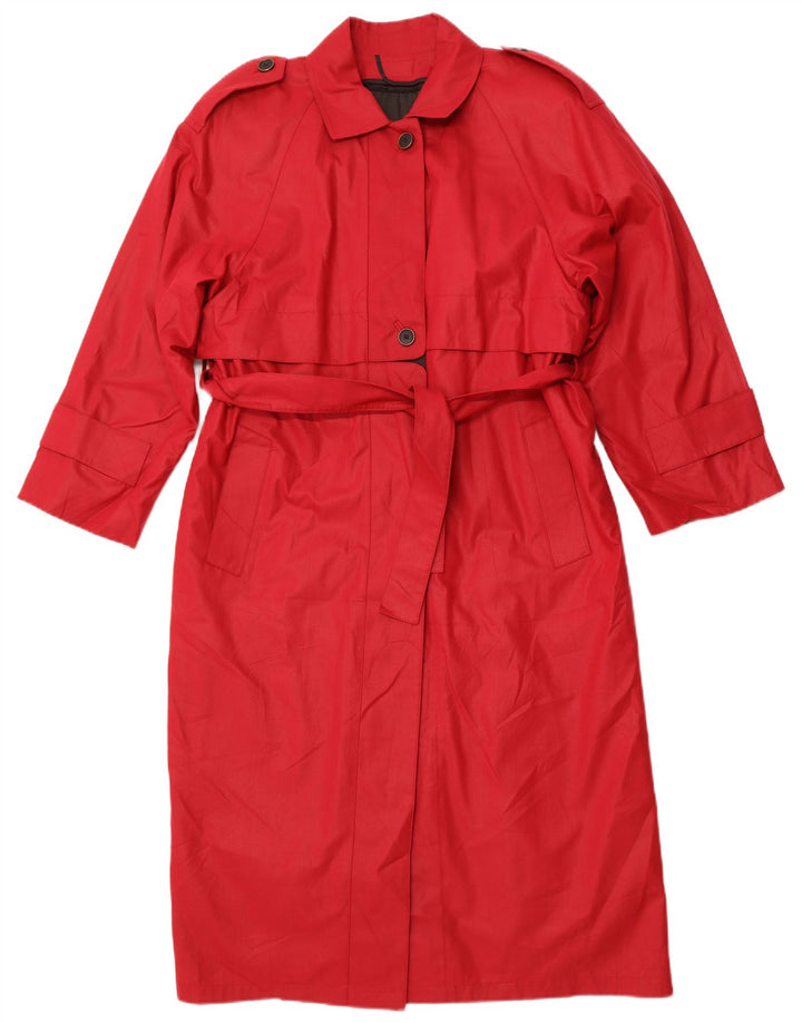 LONDON FOG Gabardina de gran tamaño para mujer US 4 Pequeño Poliéster rosa