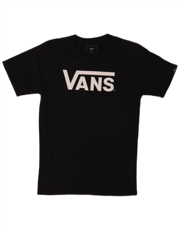 Vans Camiseta con gráfico de corte clásico para hombre, talla pequeña, color negro