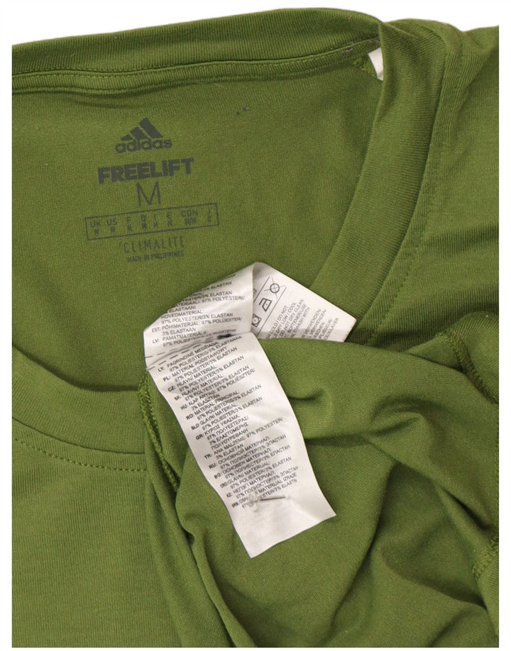 Adidas Hombre Climalite Camiseta Top Poliéster Verde Medio