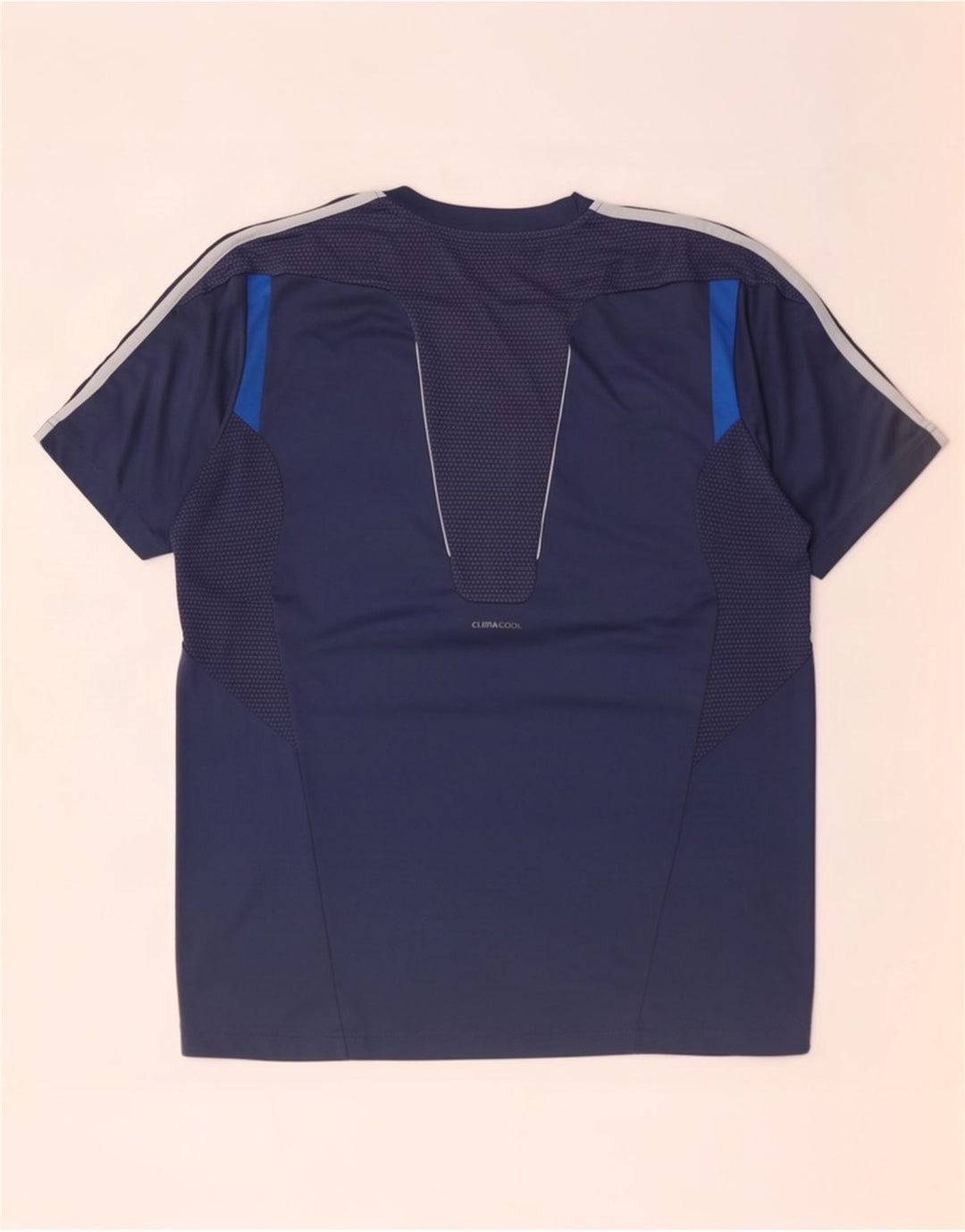Adidas Hombre Climacool Camiseta Top Grande Azul Marino Colorblock Poliéster