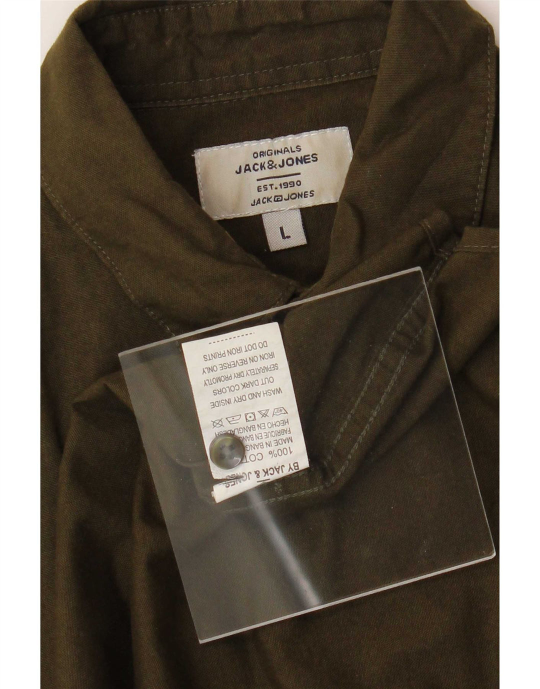 Camisa Jack & Jones Hombre Grande Caqui Algodón