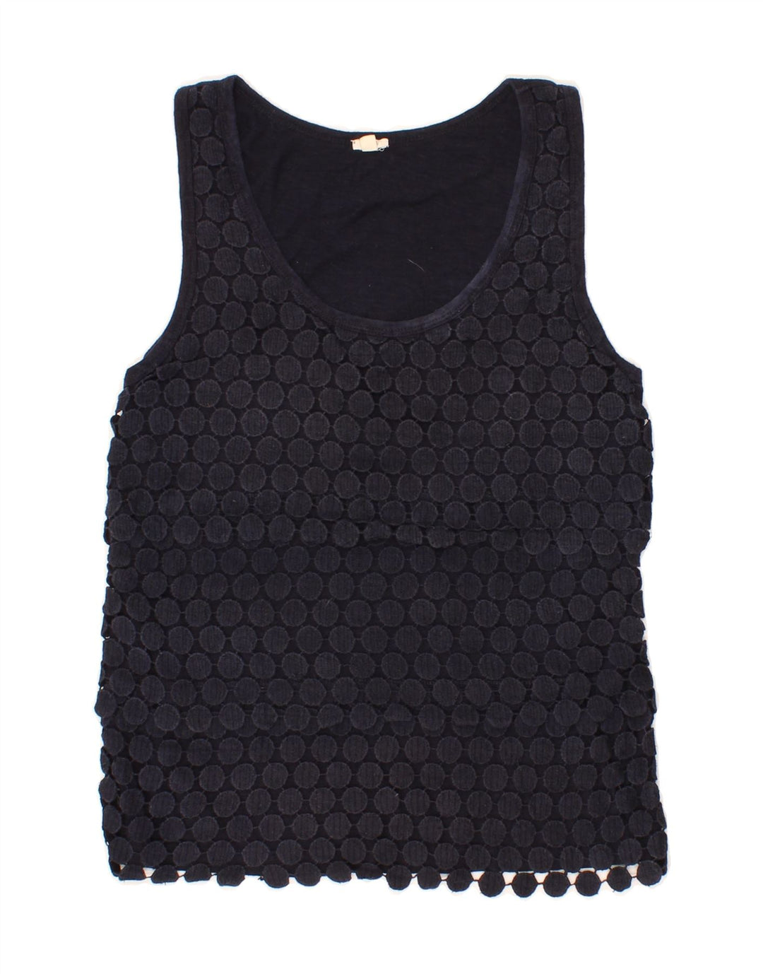 J. CREW Womens Vest Top UK 12 Medium Navy Blue Cotton Vintage J. Crew and Second-Hand J. Crew from Messina Hembry 