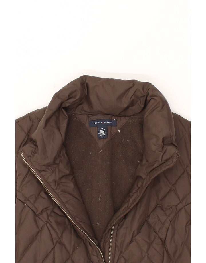 TOMMY HILFIGER Womens Padded Gilet UK 12 Medium Brown Nylon Vintage Tommy Hilfiger and Second-Hand Tommy Hilfiger from Messina Hembry 