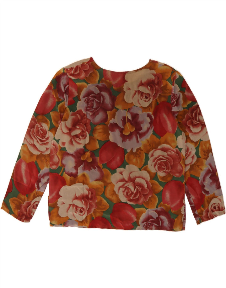 VINTAGE Womens Long Sleeve Blouse Top IT 42 Medium Multicoloured Floral Vintage Vintage and Second-Hand Vintage from Messina Hembry 