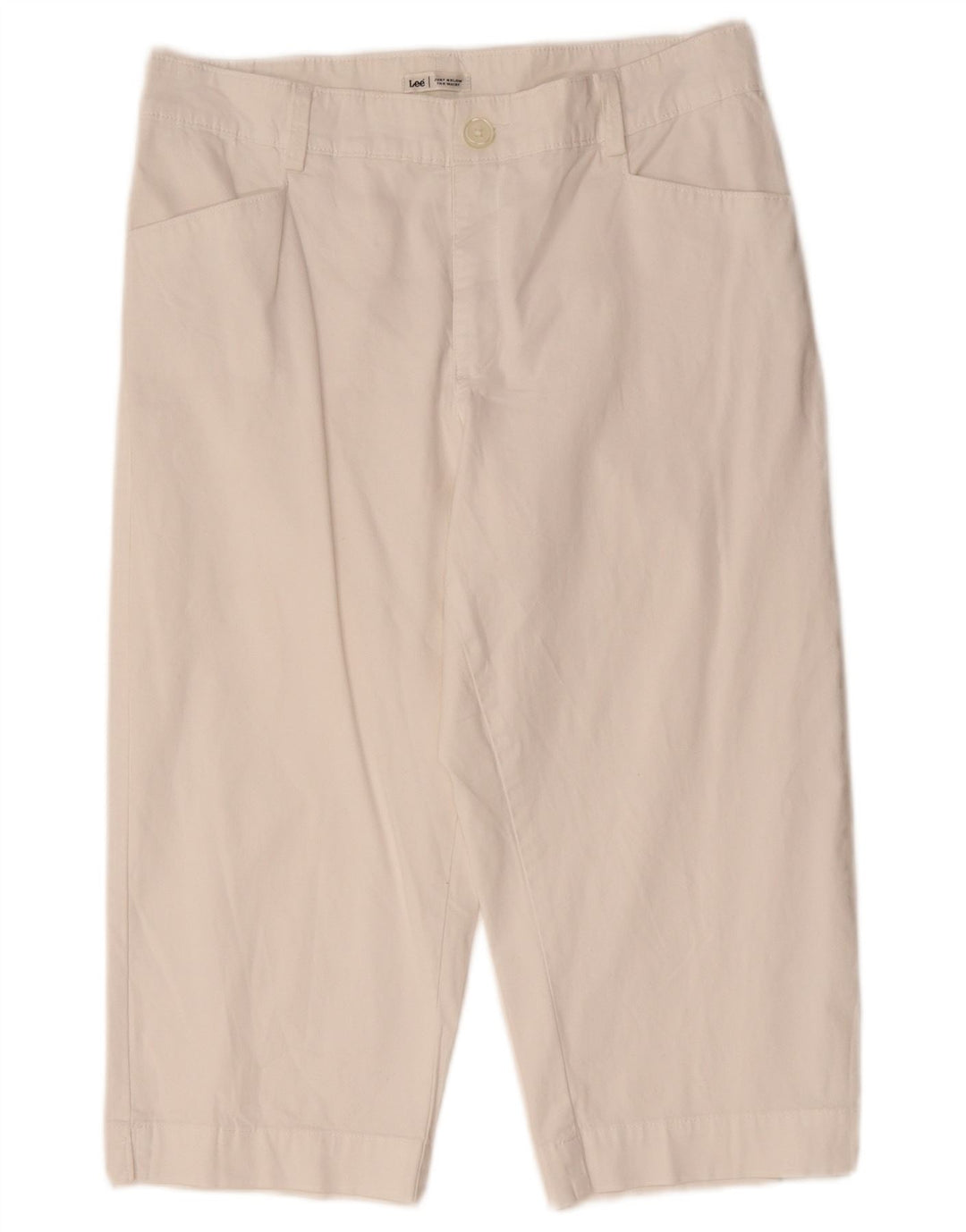 Lee Pantalones Capri cónicos para Mujer US 12 Grande W34 L19 Algodón Blanco