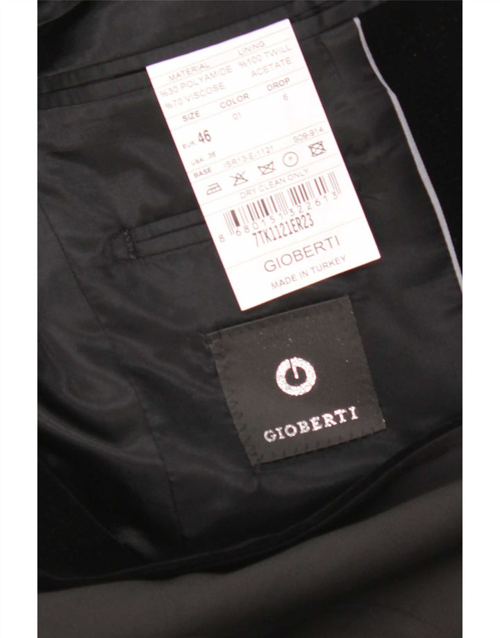 Gioberti Chaqueta tipo blazer con 1 botón para hombre EU 46 Small Viscosa negra