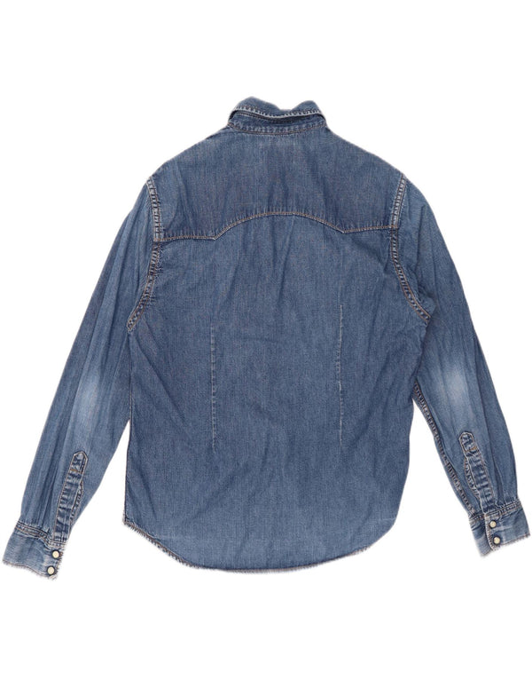 LEE Camisa vaquera para mujer UK 46 Algodón azul grande