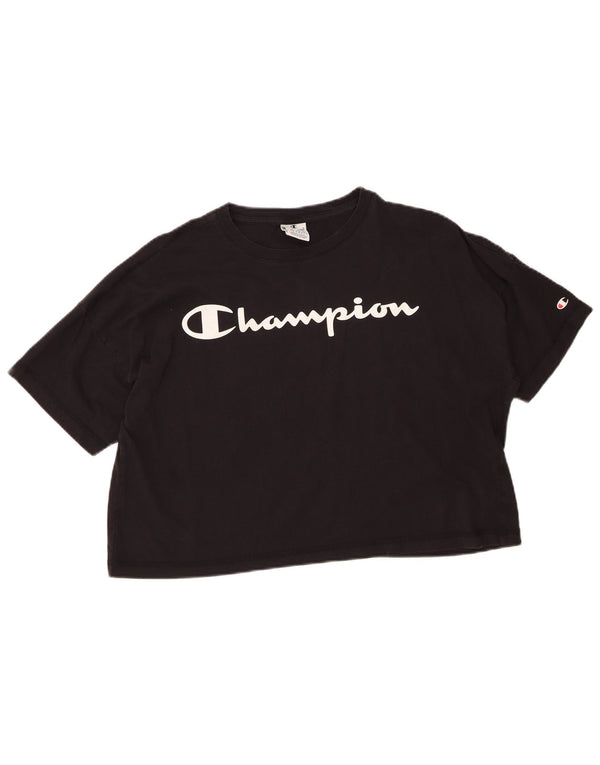 Champion Camiseta Corta Extragrande con Gráfico para Mujer UK 44 Mediano Negro