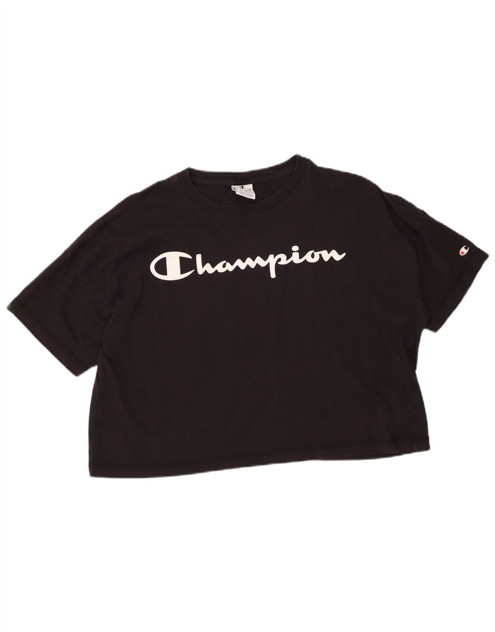 Champion Camiseta Corta Extragrande con Gráfico para Mujer UK 44 Mediano Negro