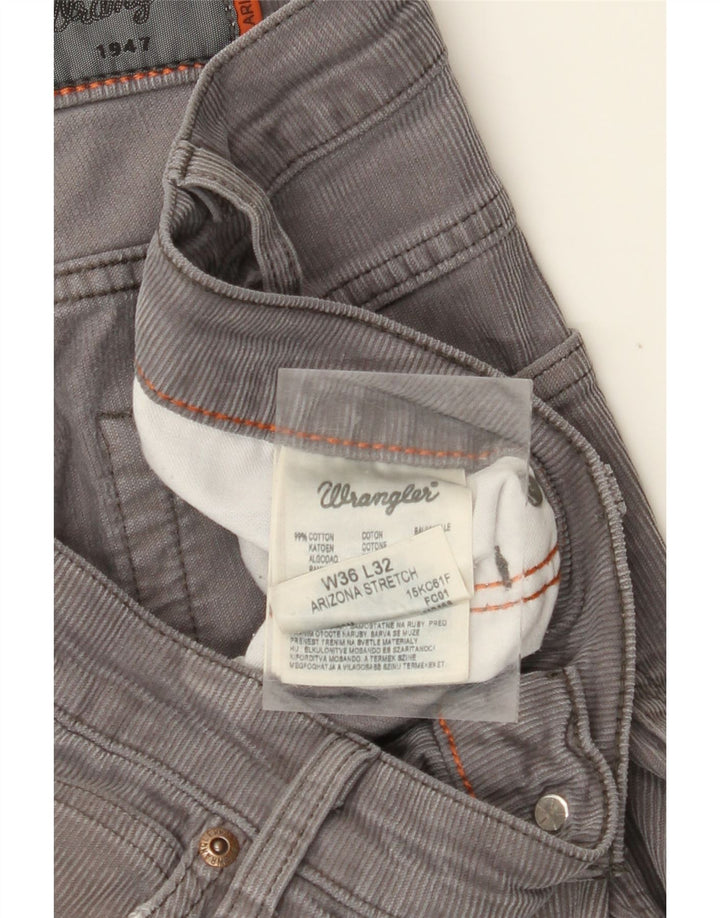 WRANGLER Pantalones de pana rectos elásticos Arizona para hombre W36 L32 Gris