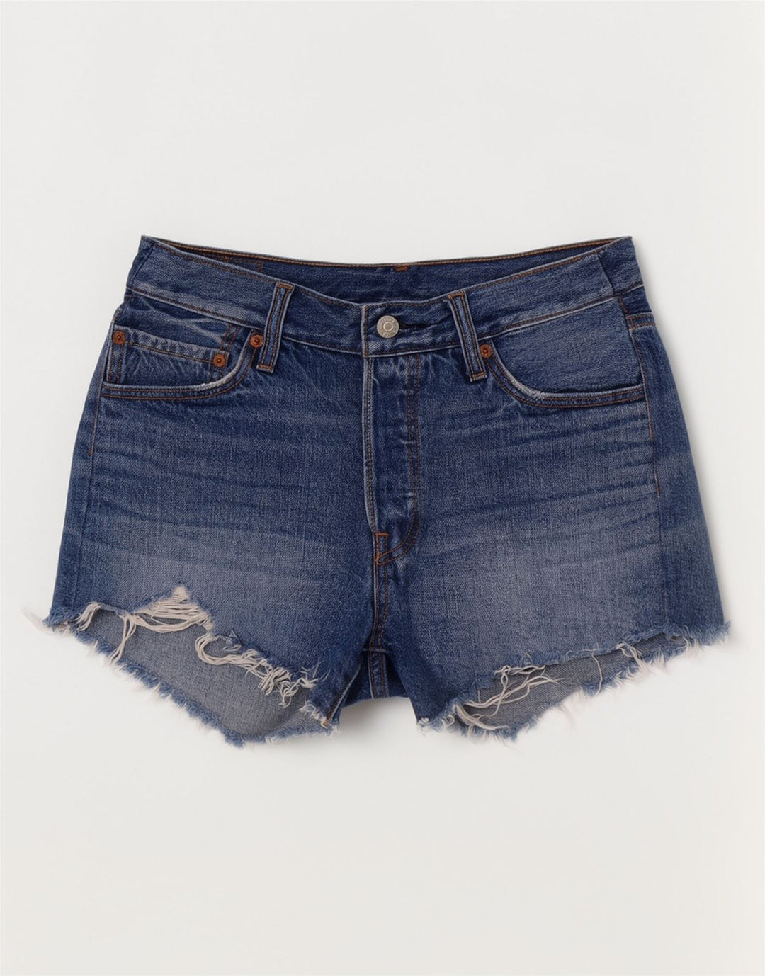 Levi's Mujer 501 Shorts Vaqueros W28 Algodón Azul Medio