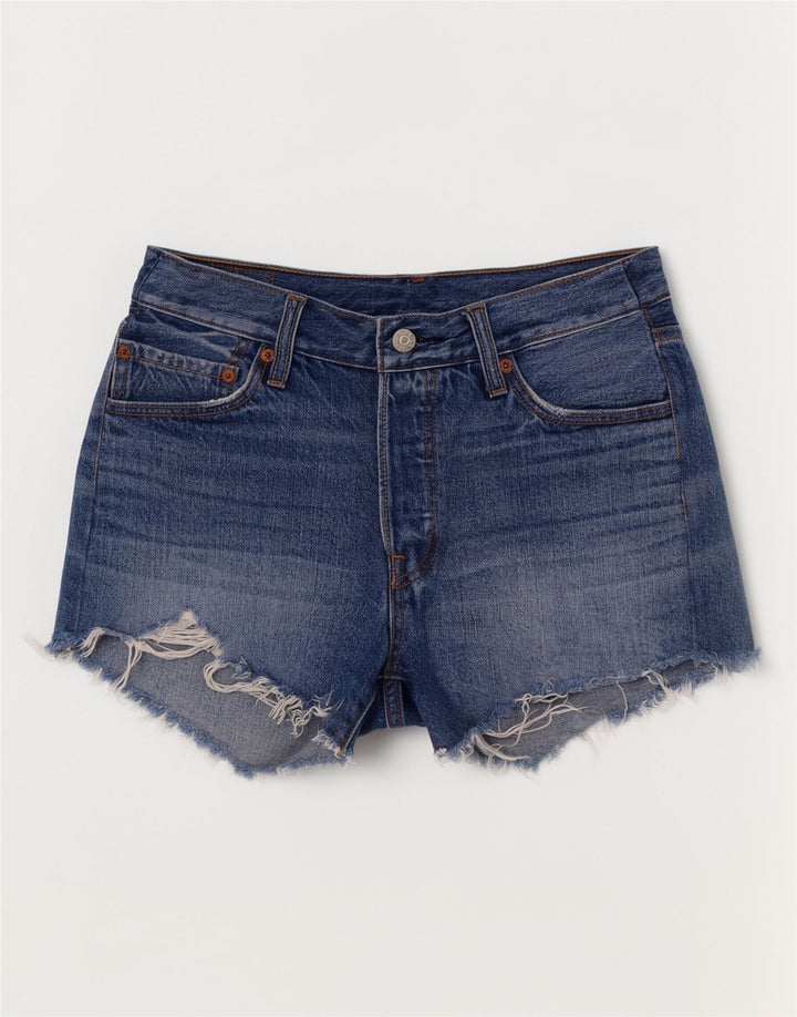 Levi's Mujer 501 Shorts Vaqueros W28 Algodón Azul Medio