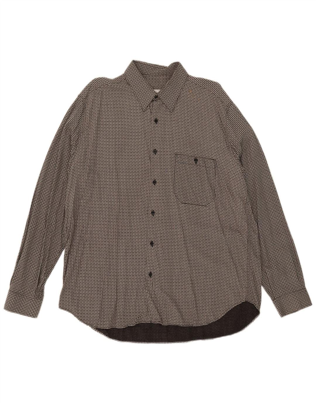 Camisa vintage para hombre Viscosa de pata de gallo gris grande