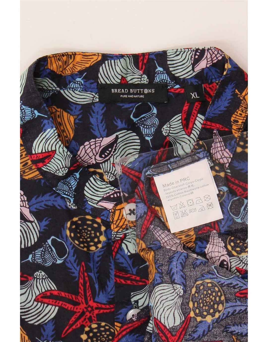 Bread & Buttons Camisa Hombre XL Algodón Estampado Animal Multicolor