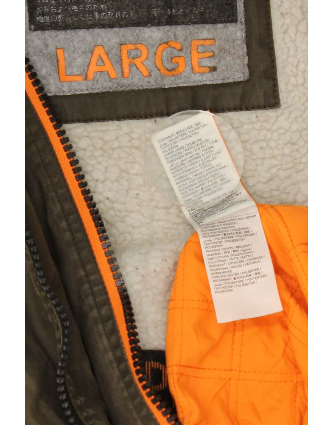 Superdry Parka con capucha para hombre, talla 40, poliéster caqui grande