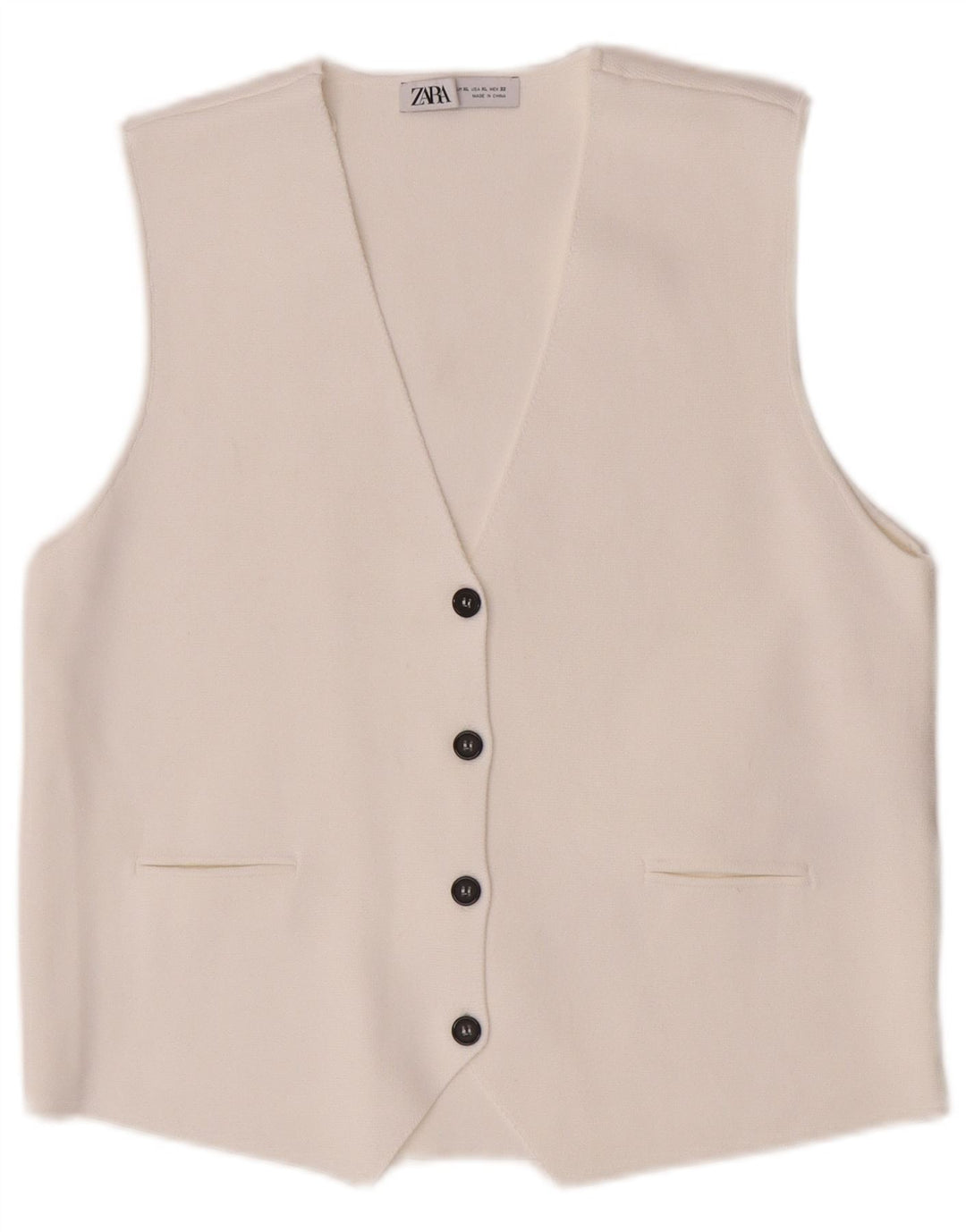 Chaleco Zara Mujer ES 40 XL Viscosa Blanco