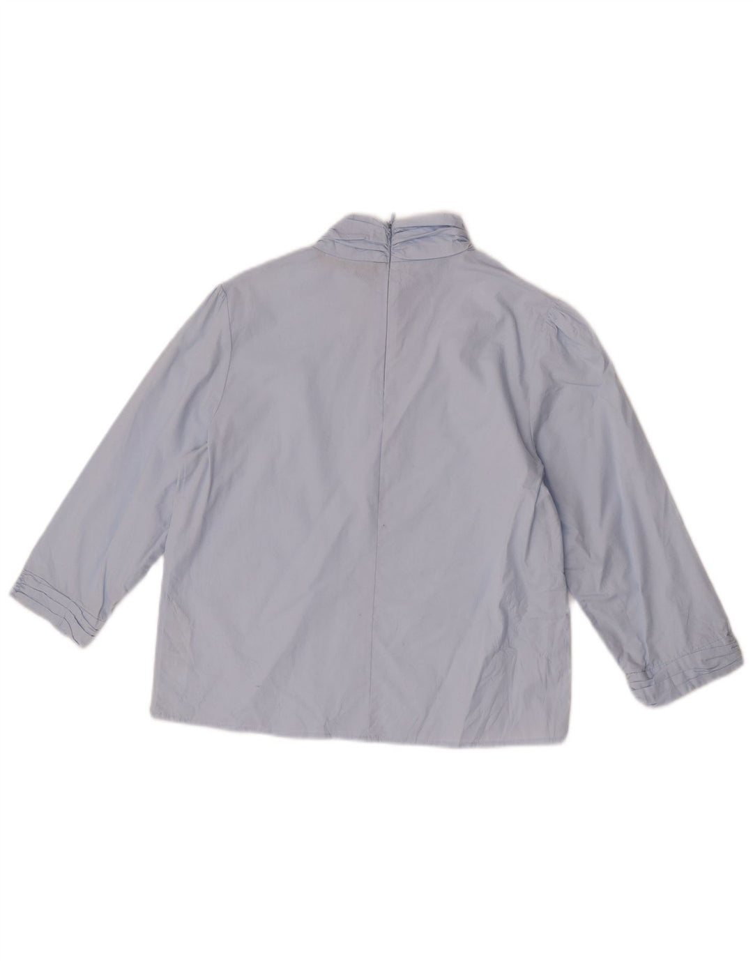 Zara Mujer Blusa Manga 3/4 Top UK 44 Algodón Azul Medio
