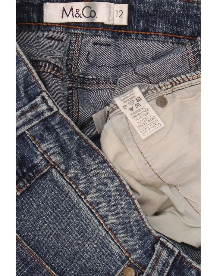 M&Co Pantalones cortos vaqueros para mujer UK 12 Medium W32 Algodón azul