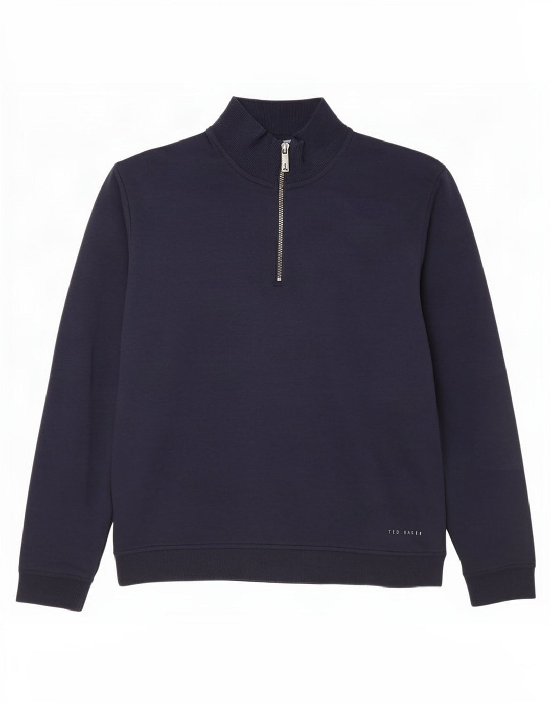 Ted Baker - Sudadera con cuello y cremallera para hombre, talla 3, algodón azul marino mediano